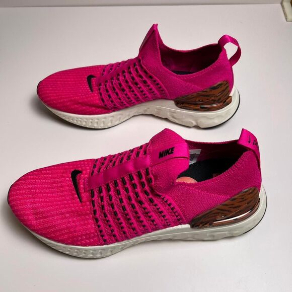 Nike React Phantom Run Flyknit 2 Neon Pink Tiger size 10 shoes sneakers running - Picture 1 of 8
